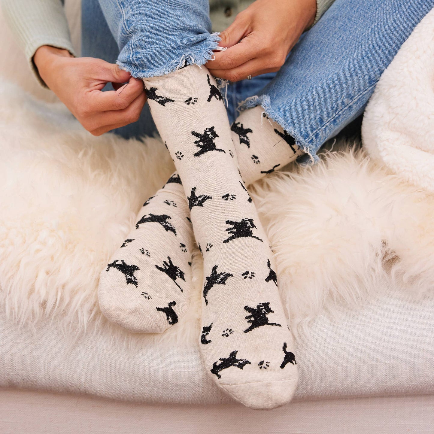Socks that Save Cats (Beige Cats): Medium