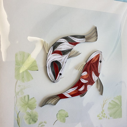 Quilling Card Two Koi Fish