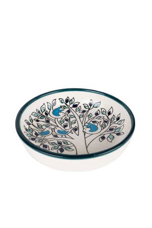 Bowl Olive Tree W/Birds Ceramic 6Dx1.5H Cream/