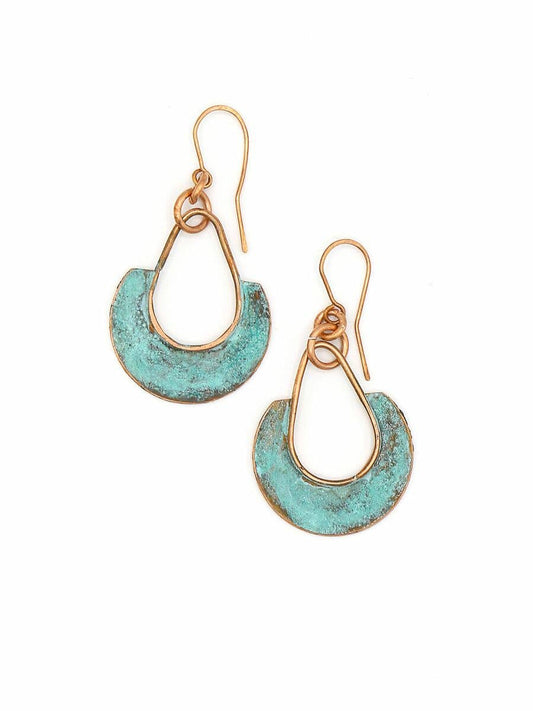 Patina Copper Loop Earrings