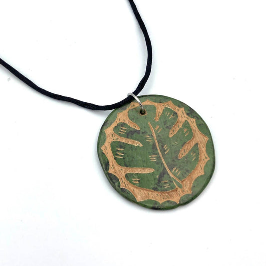 Monstera Leaf Ceramic Necklace