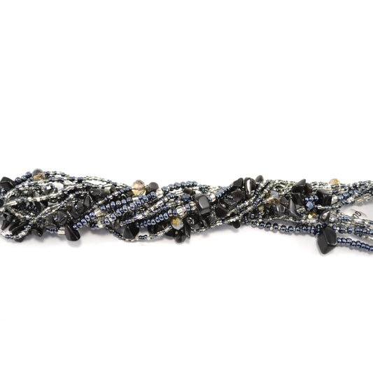 Small Rock Candy Magnetic Bracelet Black Silver