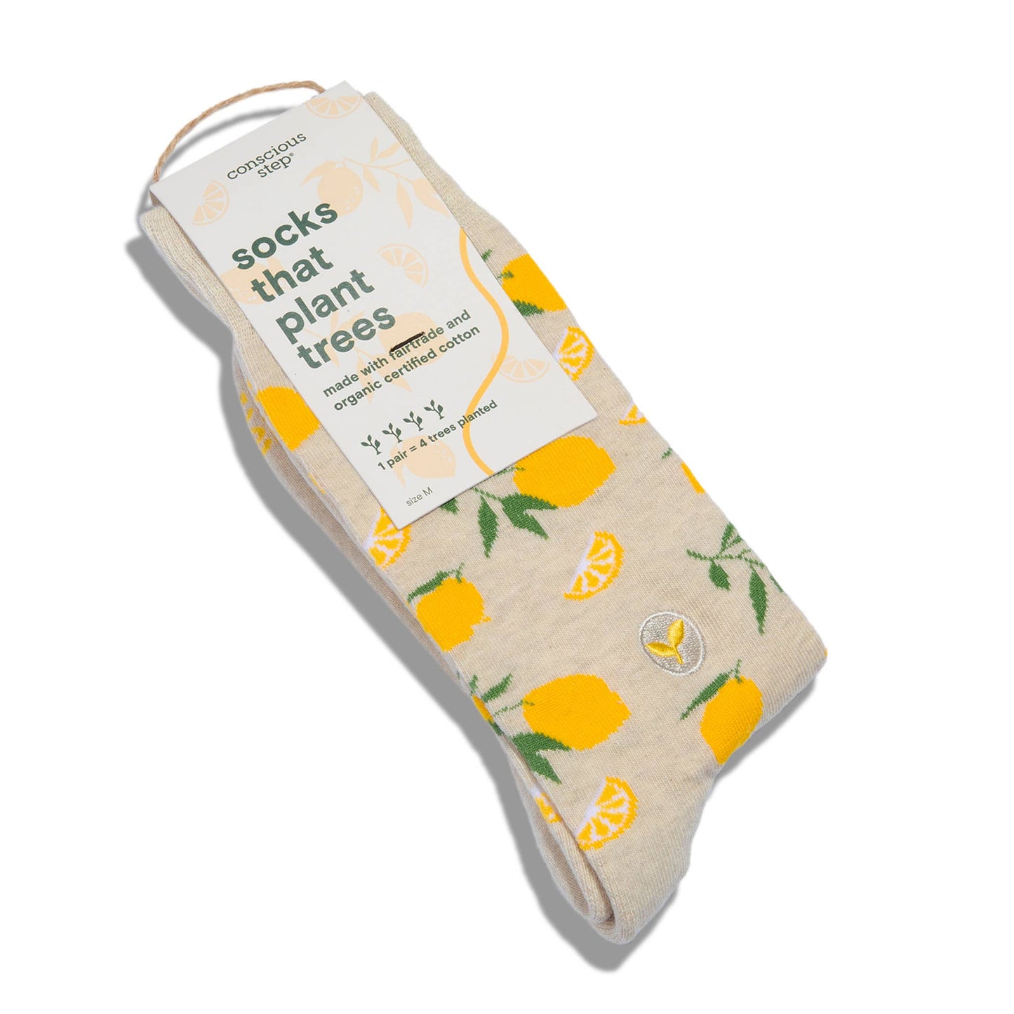 Socks that Plant Trees (Beige Lemons): Medium
