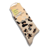 Socks that Protect Wildlife (Beige Leopard Print): Medium