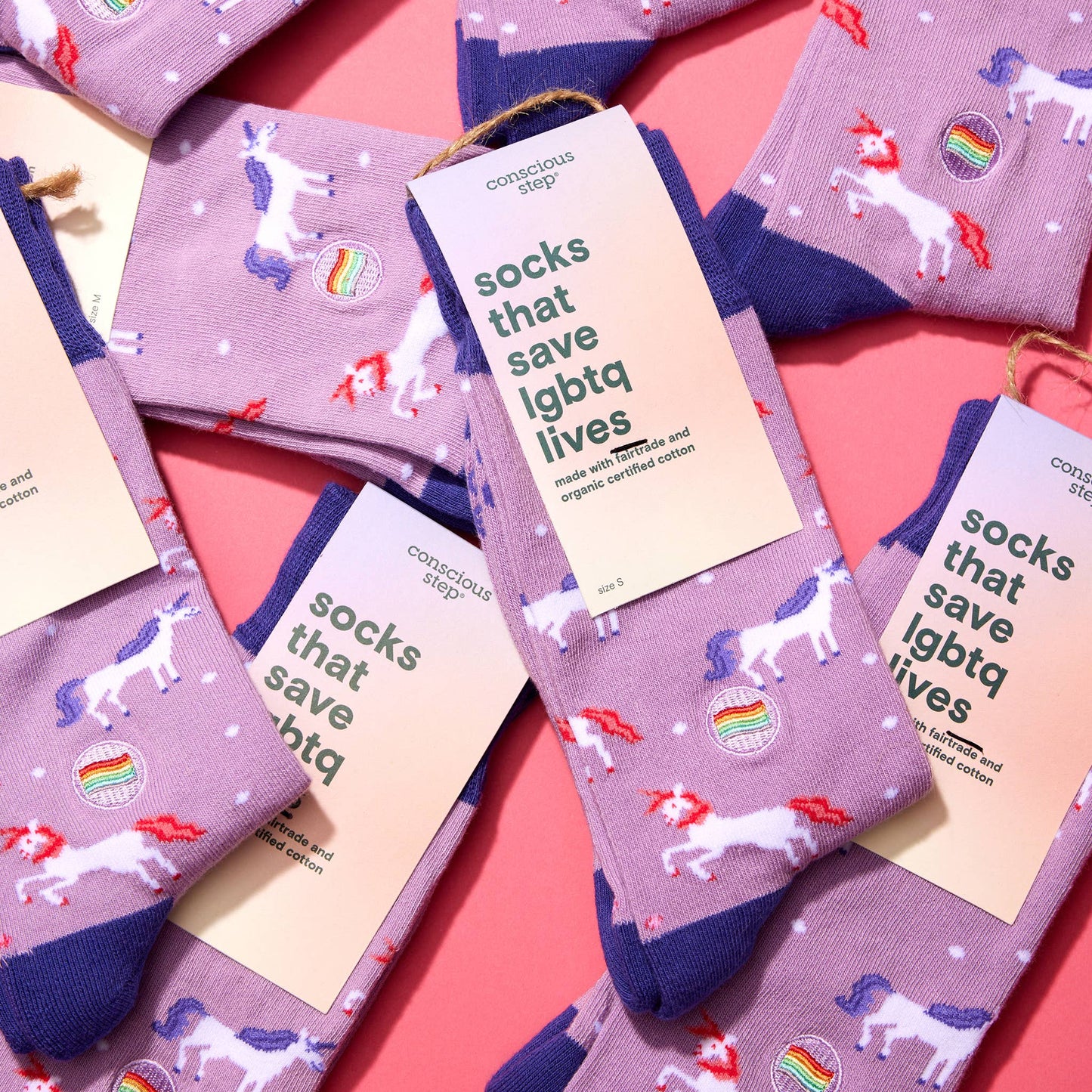 Socks that Save LGBTQ Lives (Purple Unicorns): Medium