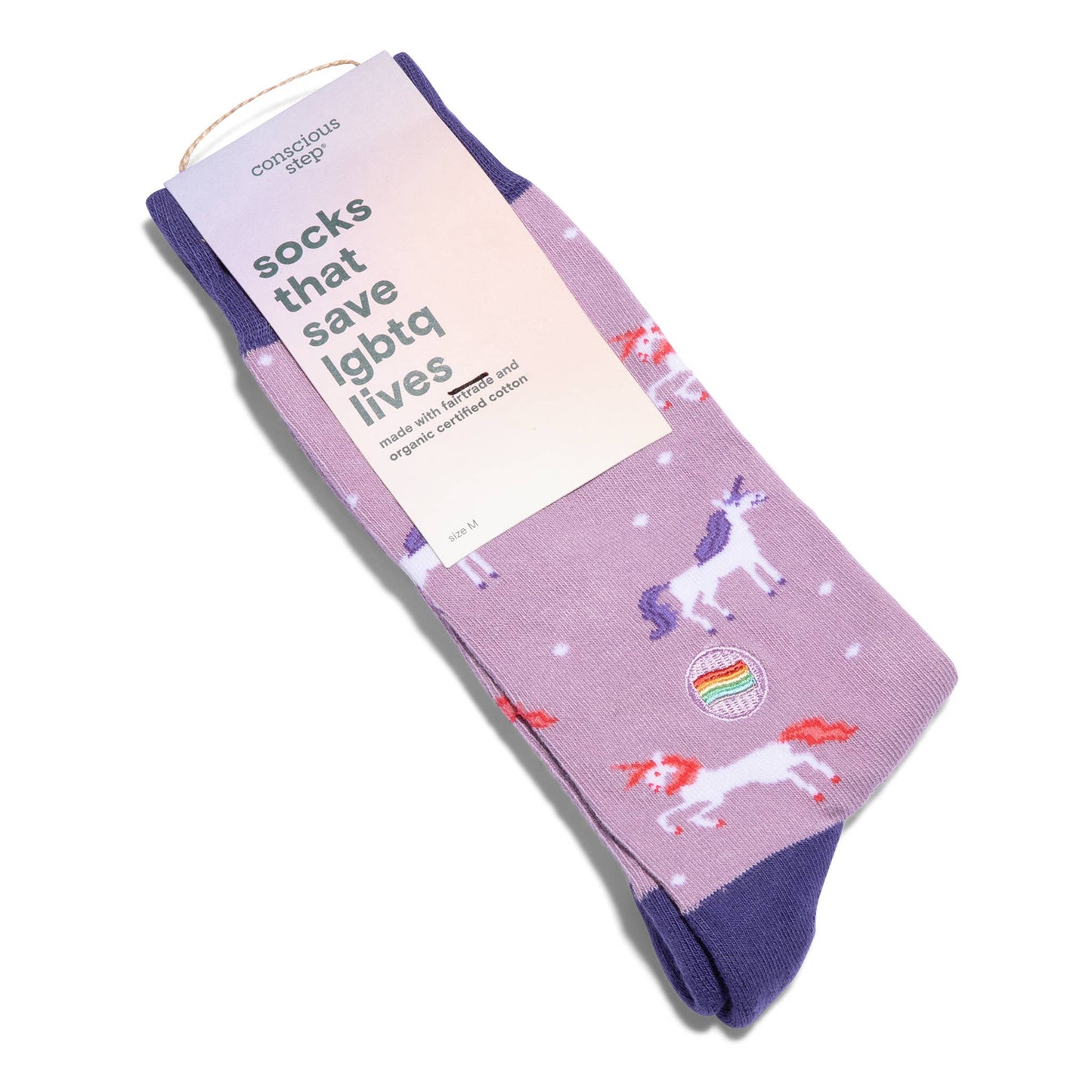 Socks that Save LGBTQ Lives (Purple Unicorns): Medium