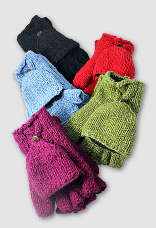 Wool Cable Knit Glitten, fleece lined
