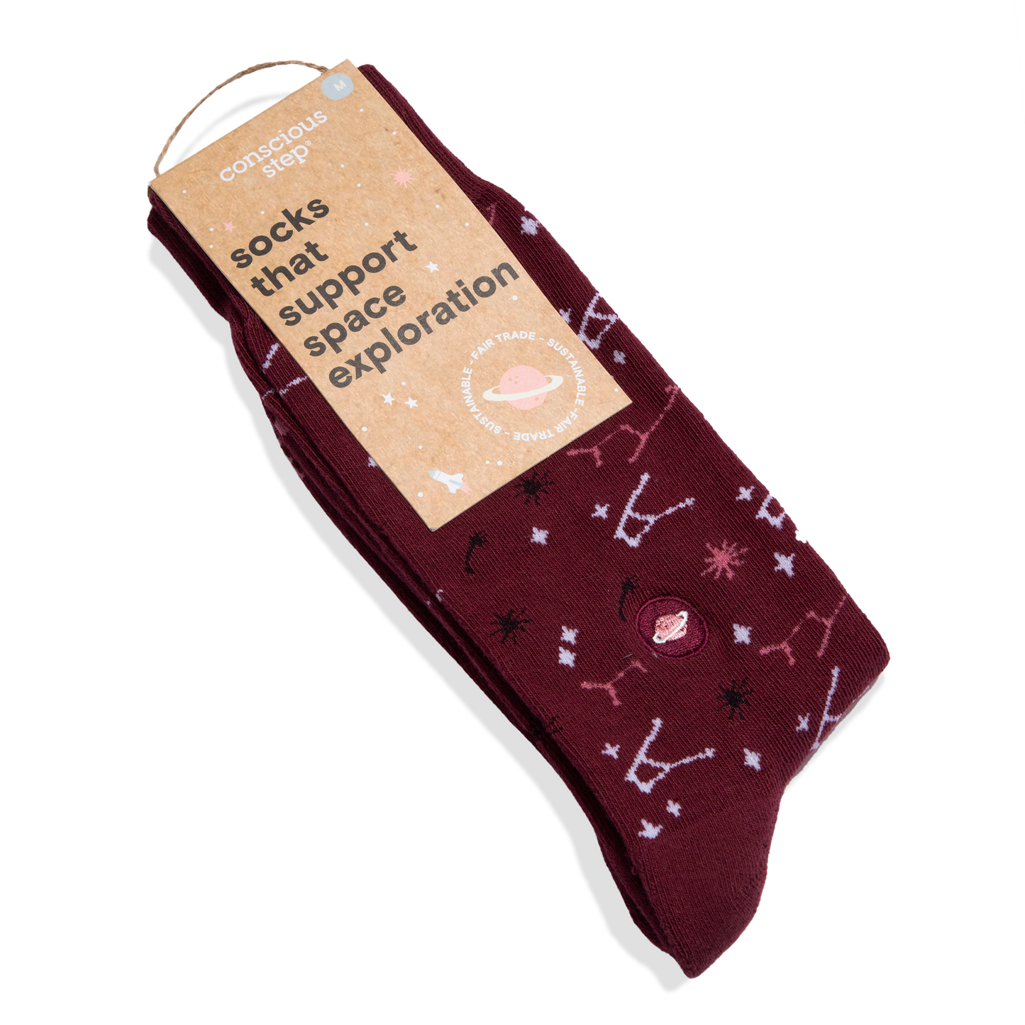 Socks that Support Space Exploration (Maroon Constellations): Small