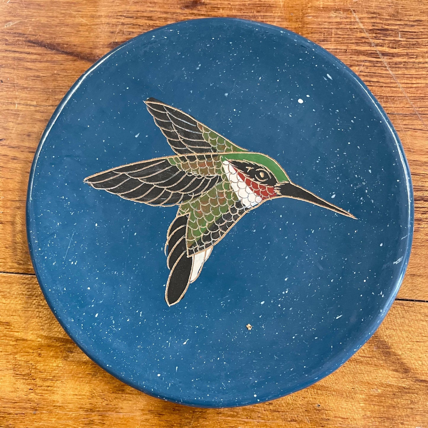 Ruby-throated Hummingbird Ceramic Ring Dish