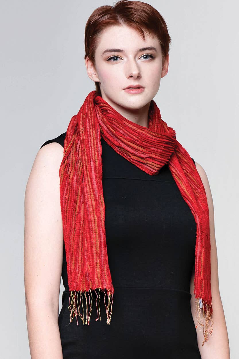 Revati Silk & Wool Scarves: Burgundy