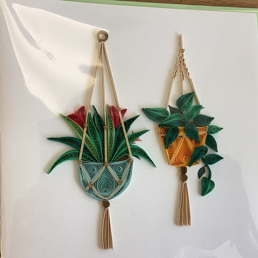 Quilling Card Macrame Plant Hangers