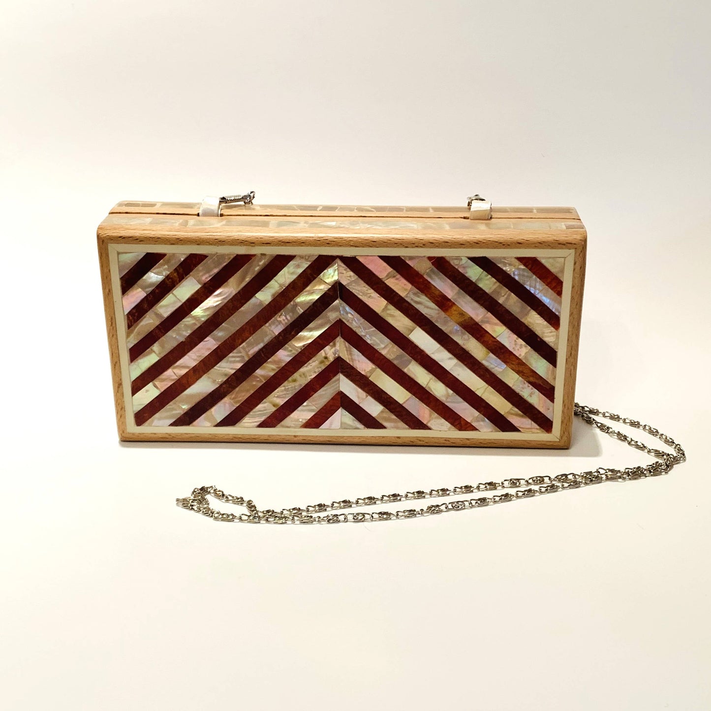Wood Clutch with Mother of Pearl