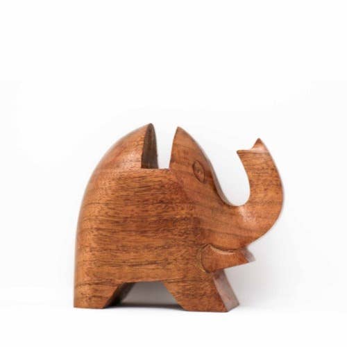 Elephant Eyeglass Acacia Wood Stand - Single m/3
