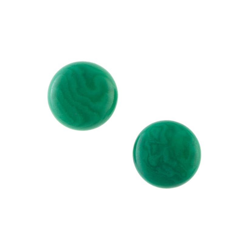 Emerald Moon Stud Earrings