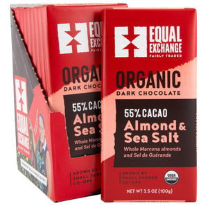 Organic Dark Chocolate w/ Almonds & Sea Salt 3.5 oz (55%)
