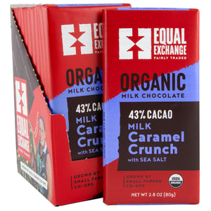Organic Milk Chocolate w/ Carmel Crunch & Sea Salt 2.8 oz (43%)