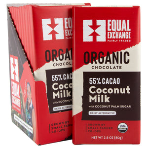 Organic Chocolate w/ Coconut Milk 2.8 oz (55%)
