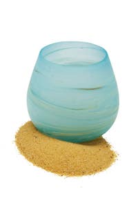 Candleholder Swirled Glass/Sand Green
