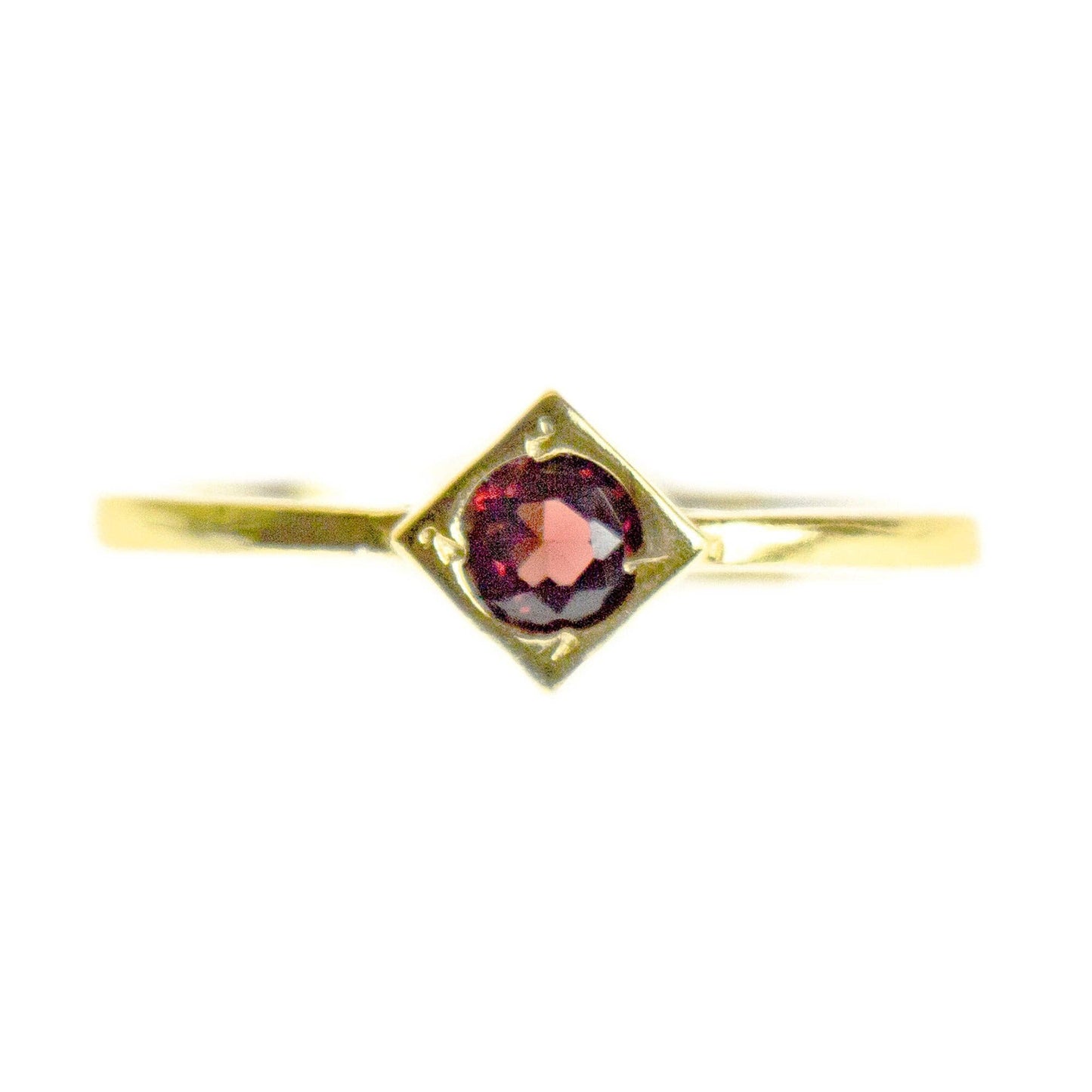 Garnet Brass Stackable Ring, Single m/3
