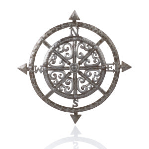Recycled Metal Compass Wall Art