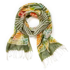 Woodland Painted Floral Scarf