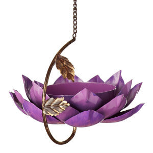 Rani Hanging Lotus Bird Feeder - Large Purple