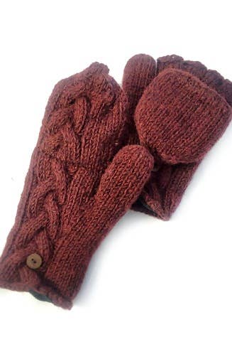 Wool Cable Knit Glitten, fleece lined