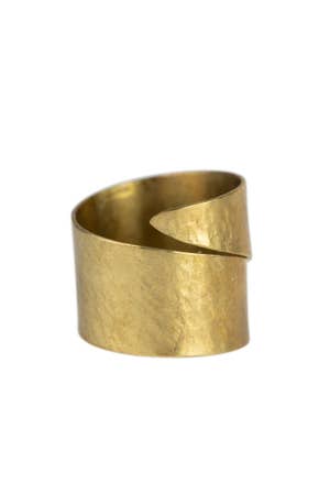 Ring Hammered Wrap Brass .75W brass Hammered Wrap Ring