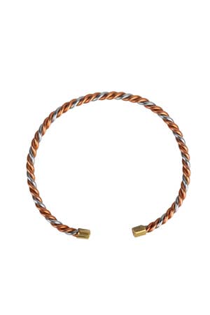 Bracelet Cuff Twisted Copper/Steel 3D Co
