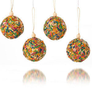 Confetti Ball Ornaments - Set of 4