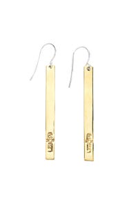 Earrings Hanging Bar Peace Brass 2.5L Br