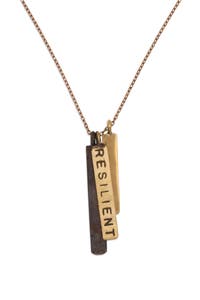 Necklace 3 Bars Resilient Pend 32L Gold/