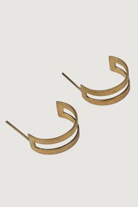 Earrings post round hoop bombshell .6D brass