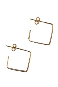 Earrings post square hoop bombshell .75sq brass