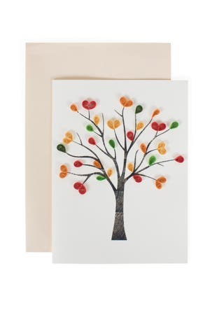 Card Tree M/3 Quill Paper Cream/Yellow