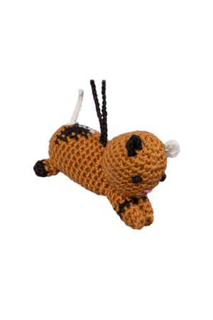 Ornament Cat M/3 Crocheted Yarn 3.5H Bro