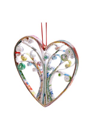 Ornament Heart/Tree M/3 Paper 4D Multi