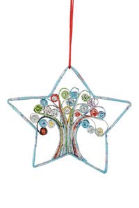 Ornament tree in star M/3 recycled paper 4D asst