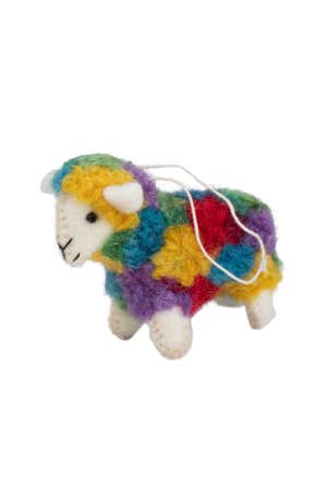 Ornament Sheep M/3 Curly Wool 3H Multi/A