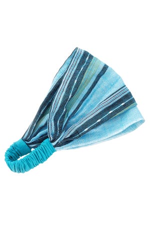 Headband Stripes Cotton 7W Blue