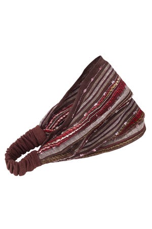 Headband Stripes Cotton 7W Brown