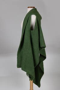 Wrap shawl alpaca/wool 38L earth olive