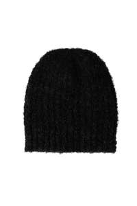 Hat slouchy knobby beanie alpaca black