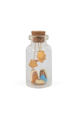 Nativity In Bottle M/3 Glass/Cork 2H Bro