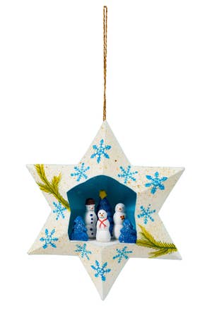Ornament Star/3 Snowmen Retablo Paper 5D W