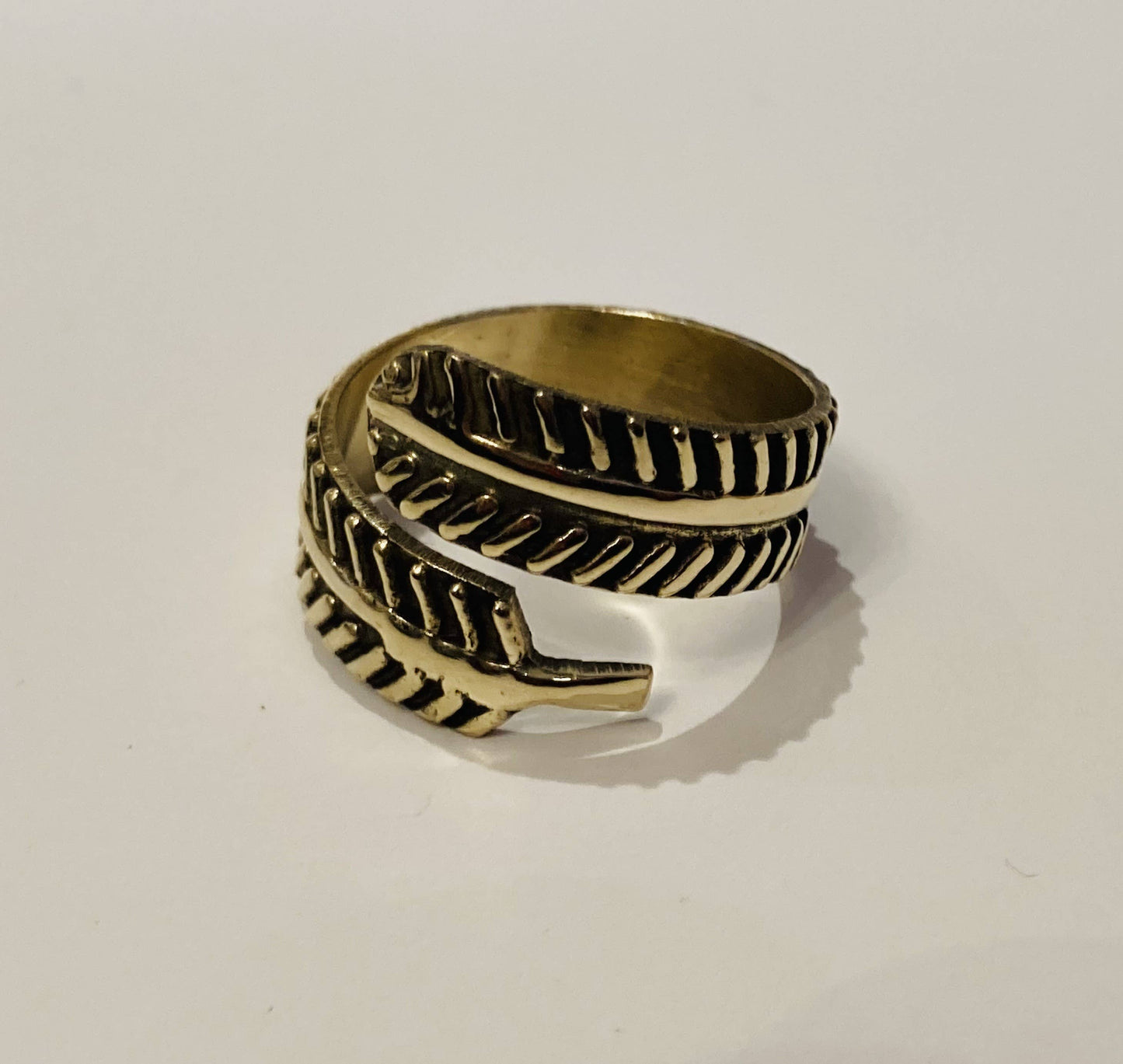 Handmade Brass Ring - Leaf