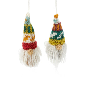 Knitted Gnome Ornaments Set of 2