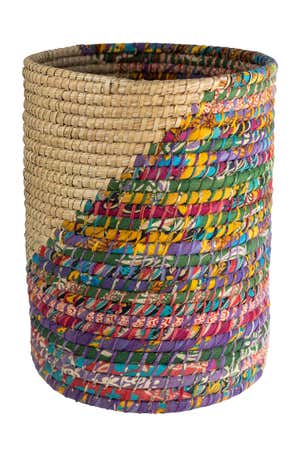 Basket Sari Wrapped Kaisi Grass 16Dx20H