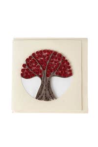 Card tree seasons M/3 quilled paper 5.5sq crm/red