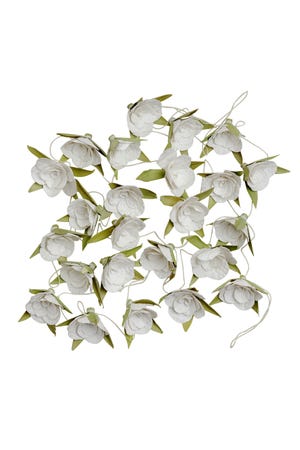 Garland Flowers Paper 2Dx116L White/Green